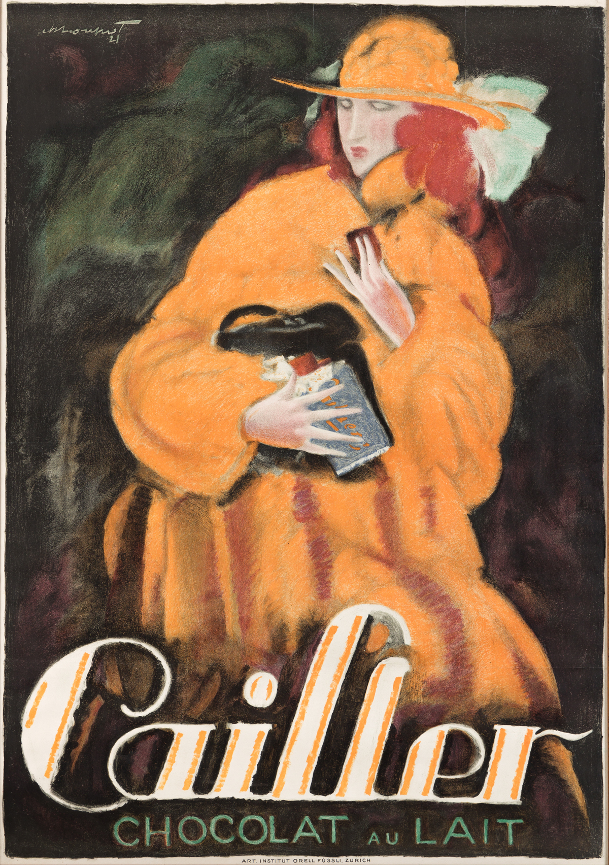 CHARLES LOUPOT (1892-1962).  CAILLER / CHOCOLAT AU LAIT. 1921. 50x34¾ inches, 127x88¼ cm. Orell Füssli, Zurich.